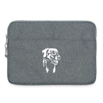 Tête labrador « Black Edition » - Sacoche pour ordinateur portable 15 pouces - gris chiné - Devant