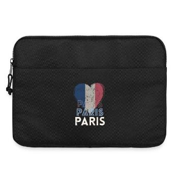 Badge retro, Paris France est ma ville natale - Sacoche pour ordinateur portable 15 pouces - noir - Devant