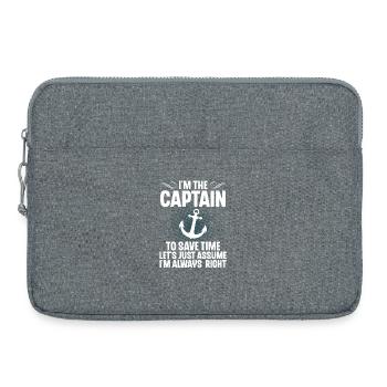 Capitaine Voilier Bateau à moteur Bateau Marin - Sacoche pour ordinateur portable 15 pouces - gris chiné - Devant