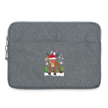 Rentier Elch Weihnachtsrentier Schnee Lustig - Laptoptasche 15" - Grau meliert - Vorne