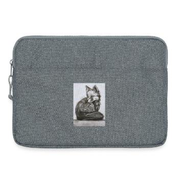 Fuchs im Wald – detailreiche Aquarell Illustration - Laptoptasche 15" - Grau meliert - Vorne