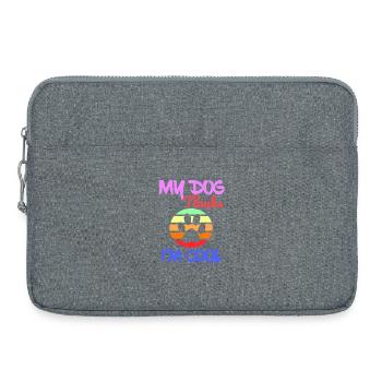 Mon chien pense que je suis cool et dur, ami chien * - Sacoche pour ordinateur portable 15 pouces - gris chiné - Devant