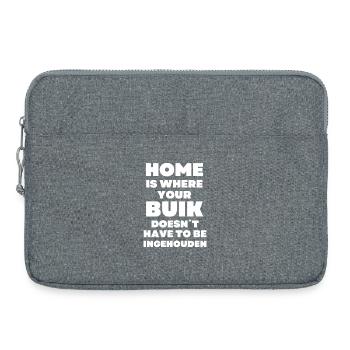 Zuhause ist, wo dein Bauch ist - Laptoptasche 15" - Grau meliert - Vorne