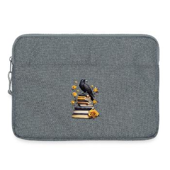 Stack of books with raven - Laptop bag 15" - heather grey - Front