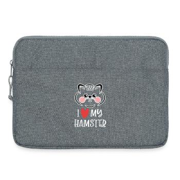 Hamster Haustiere Statement Herz Lieblingstier - Laptoptasche 15" - Grau meliert - Vorne