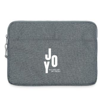 Joyful Christmas Typographic Logo - Laptop bag 15" - heather grey - Front