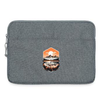 Voyage d’aventure - Sacoche pour ordinateur portable 15 pouces - gris chiné - Devant