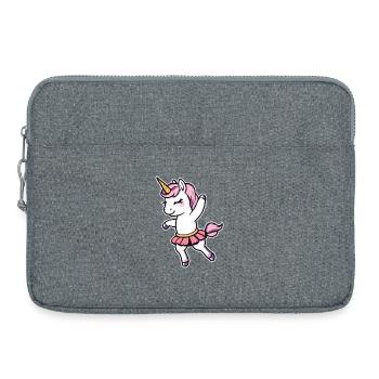 Ballerine dansante licorne - Sacoche pour ordinateur portable 15 pouces - gris chiné - Devant