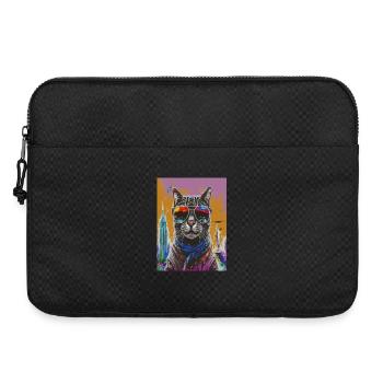 Urban Cat with Rainbow Shades - Laptop bag 15" - black - Front