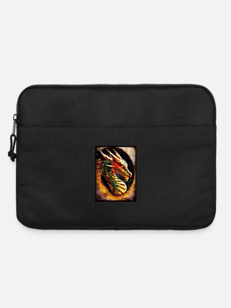 Feuerdrache im Kreis - Laptoptasche 15" - Schwarz