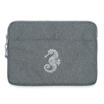 Seepferdchen im Tribal-Stil für Meeresliebhaber - Laptoptasche 15" - Grau meliert - Vorne