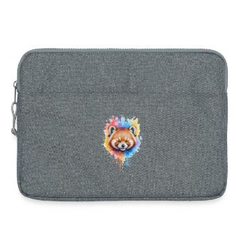 Éclaboussure aquarelle de panda rouge - Sacoche pour ordinateur portable 15 pouces - gris chiné - Devant