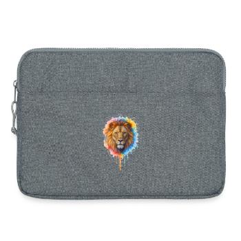 Lion à l’aquarelle - Sacoche pour ordinateur portable 15 pouces - gris chiné - Devant
