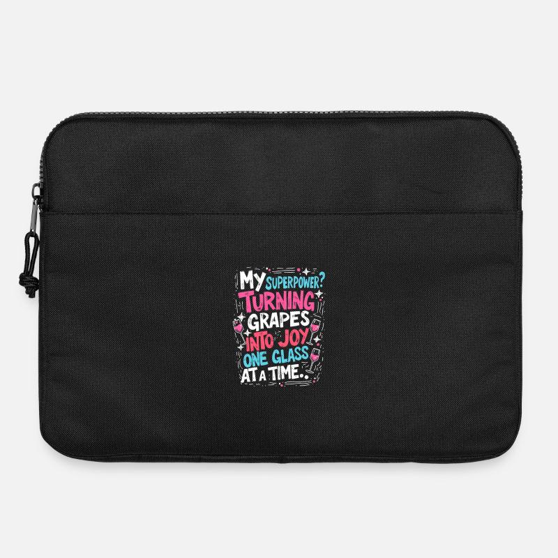 MY SUPERPOWER? TURNING GRAPES INTO JOY - Laptop bag 15" - black