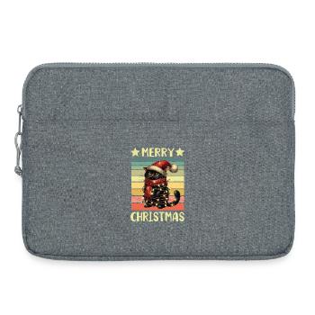 Noël du chat noir - Sacoche pour ordinateur portable 15 pouces - gris chiné - Devant
