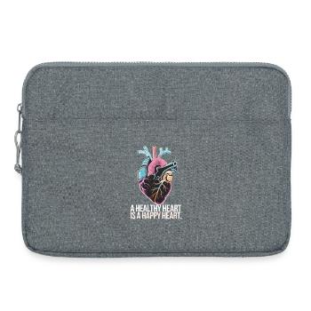 Herz mit bunter Anatomie und Liebesbotschaft - Laptoptasche 15" - Grau meliert - Vorne