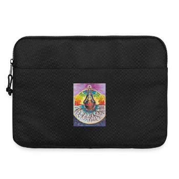 Spiritual meditation tree with chakras - Laptop bag 15" - black - Front