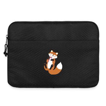 Renard espiègle avec une canne à sucre pour Noël - Sacoche pour ordinateur portable 15 pouces - noir - Devant