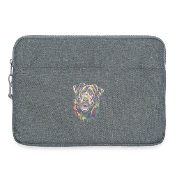 Bunter tropfender Hund - Laptoptasche 15" - Grau meliert - Vorne