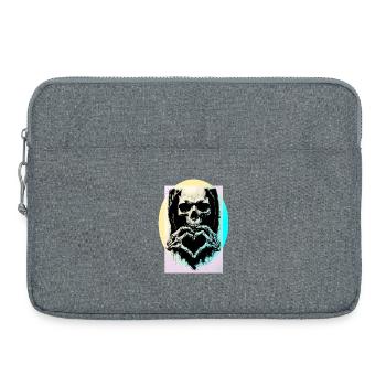 Le Cœur de la Mort ☠ - Sacoche pour ordinateur portable 15 pouces - gris chiné - Devant