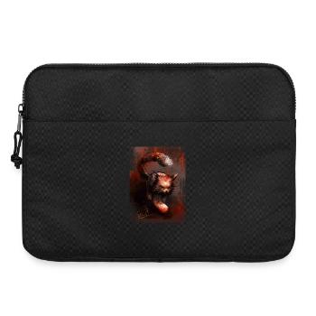 Schleichender Roter Luchs [Handgemalt] - Laptoptasche 15" - Schwarz - Vorne