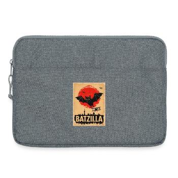 Vintage Style Bat with Batzilla - Laptop bag 15" - heather grey - Front