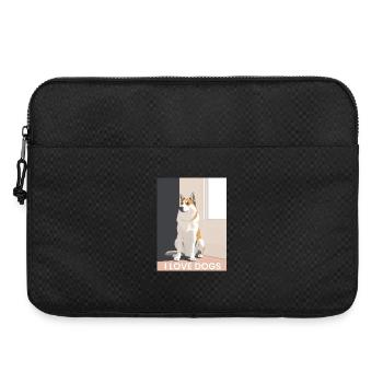Hübscher Hundeillustration mit Text - Laptoptasche 15" - Schwarz - Vorne
