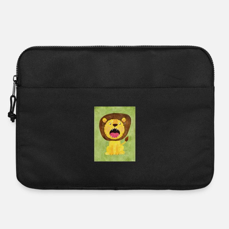 Süßer Löwe fürs Kinderzimmer - Laptoptasche 15" - Schwarz