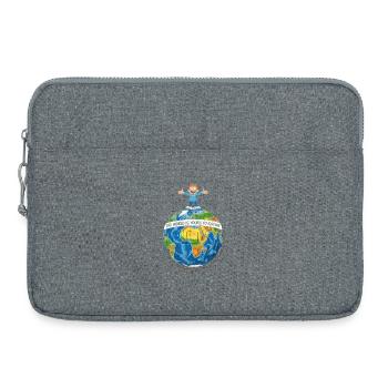 Carte du monde avec la joie et la liberté de vie - Sacoche pour ordinateur portable 15 pouces - gris chiné - Devant