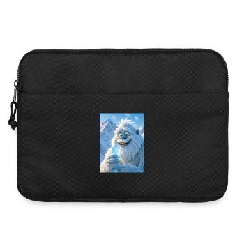 Playful Yeti eating giant icicle  cream - Laptop bag 15" - black - Front