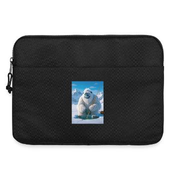 Yeti fishing on frozen glowing lake - Laptop bag 15" - black - Front