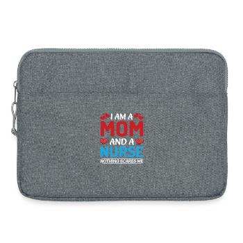 Mama und Pflegekraft Design - Laptoptasche 15" - Grau meliert - Vorne