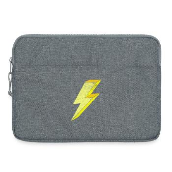 Motif de tache de symbole de foudre sur les vêtements 3D - Sacoche pour ordinateur portable 15 pouces - gris chiné - Devant