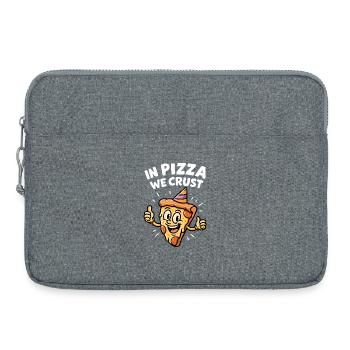 Conception amusante de fête de pizza - Sacoche pour ordinateur portable 15 pouces - gris chiné - Devant