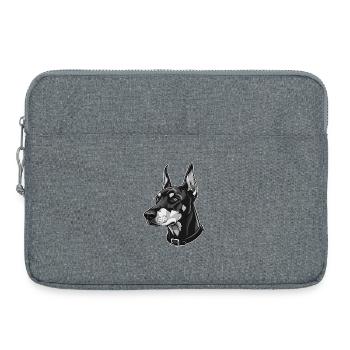 Elegant Doberman Portrait - Laptop bag 15" - heather grey - Front