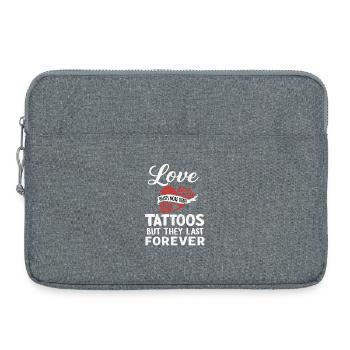 L’amour fait mal – Tatouage Lifestyle Dicton - Sacoche pour ordinateur portable 15 pouces - gris chiné - Devant