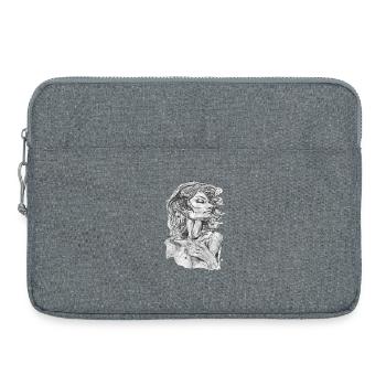 Air black and white drawing carographic - Laptop bag 15" - heather grey - Front