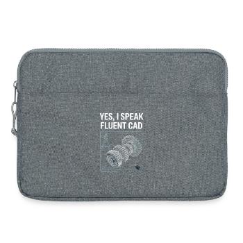  Ja, Ich Spreche Fließend CAD Zahnrad Illustration - Sacoche pour ordinateur portable 15 pouces - gris chiné - Devant