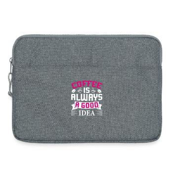 Le café est toujours une bonne idée - Sacoche pour ordinateur portable 15 pouces - gris chiné - Devant