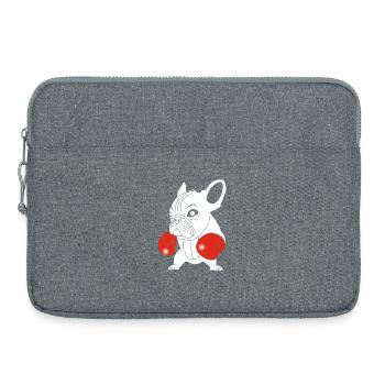 Chien blanc boxeur - Sacoche pour ordinateur portable 15 pouces - gris chiné - Devant