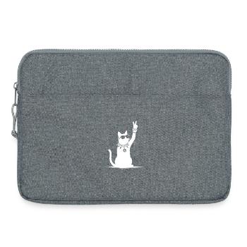 Rocker Cat Design – Cool & Loud - Sacoche pour ordinateur portable 15 pouces - gris chiné - Devant