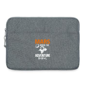 Mars planète espace fusée vintage - Sacoche pour ordinateur portable 15 pouces - gris chiné - Devant