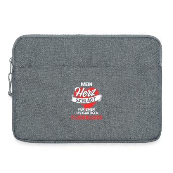 Herz schlägt für einen Fliesenleger / Liebe Spruch - Laptoptasche 15" - Grau meliert - Vorne