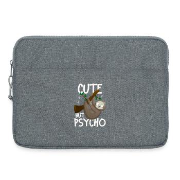 Cute But Psycho Verrücktes Faultier - Laptoptasche 15" - Grau meliert - Vorne