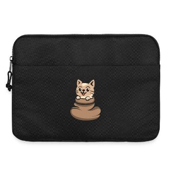 Cute cat looking out of brown sack - Laptop bag 15" - black - Front