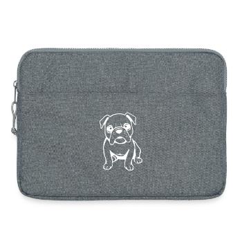 Bulldogge Hunde T-shirt Hundeshirt Geschenk  - Laptoptasche 15" - Grau meliert - Vorne