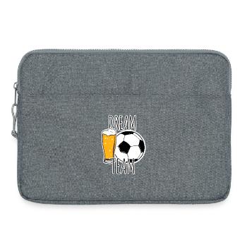 Dream Team ! Bière et football, sports et fans de bière ! - Sacoche pour ordinateur portable 15 pouces - gris chiné - Devant