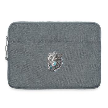 Accent bleu d’art organique - Sacoche pour ordinateur portable 15 pouces - gris chiné - Devant