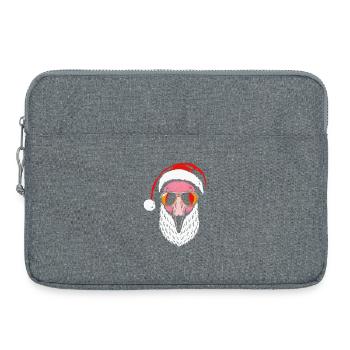 Santa Flamingo, Lustiges Weihnachten Xmas Fun - Laptoptasche 15" - Grau meliert - Vorne