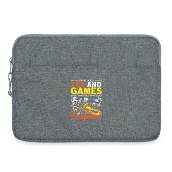 Fun and Games Saxophone Saxophoniste Sax - Sacoche pour ordinateur portable 15 pouces - gris chiné - Devant
